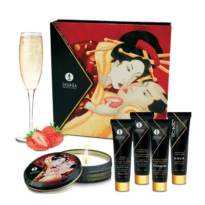 kit benessere di shunga sapore spumante alla fragola