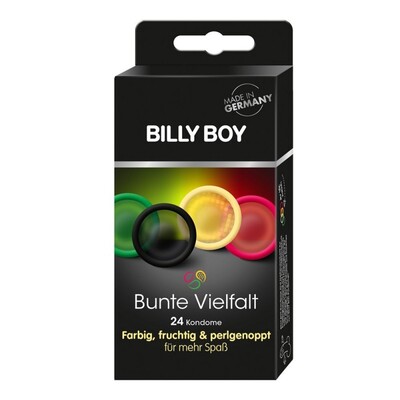 24 preservativi stimolanti colorati e aromatizzati di billy boy