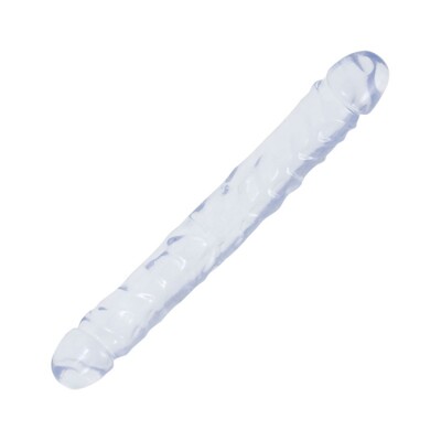 sex toys per coppie lesbo: dildo doppio 30 cm trasparente di doc johnson