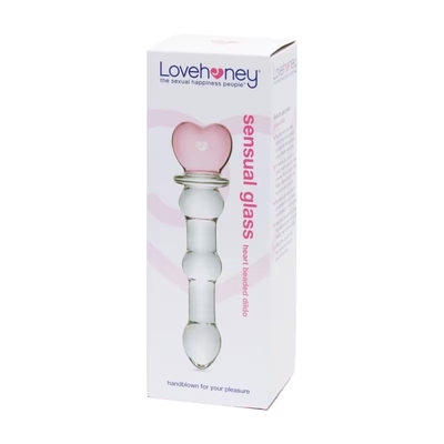 packaging dildo in vetro beaded heart di lovehoney