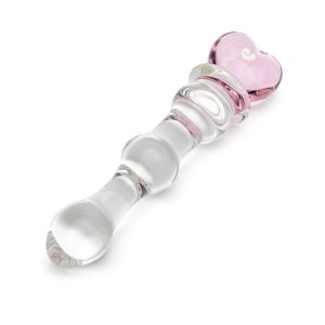 Gode en verre Beaded Heart Sensual Glass de Lovehoney