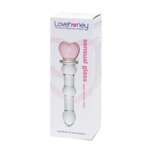 Gode en verre Beaded Heart Sensual Glass de Lovehoney